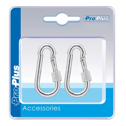 ProPlus Karabijnhaak Metaal 6x60mm met Schroefsluiting - 2 stuks Sterke Bevestigingshaak Carabijn Musketon - VCTparts.nl