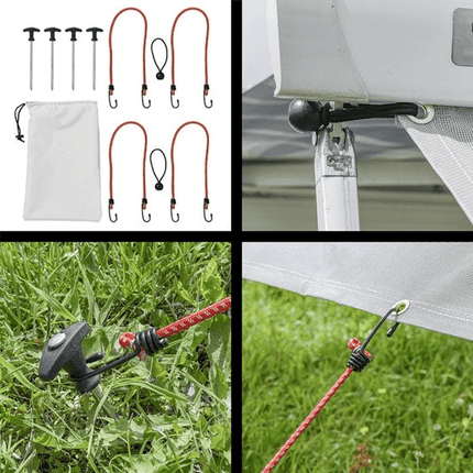 ProPlus Lichtgrijze Luifel Zonwering 330x200cm - UV - bescherming en Windscherm voor Kamperen en Camper - VCTparts.nl