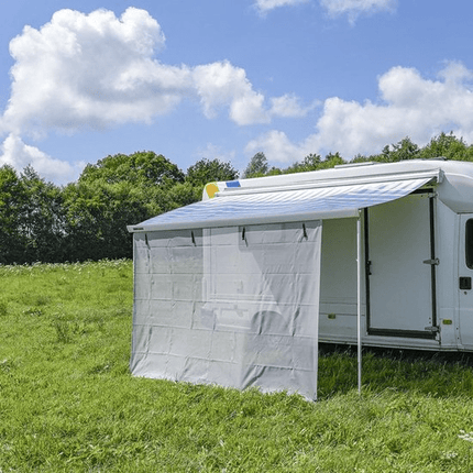 ProPlus Lichtgrijze Luifel Zonwering 380x200cm - UV - bescherming en Windscherm voor Kamperen en Camper - VCTparts.nl