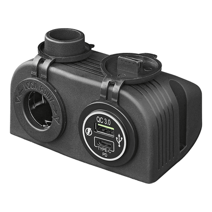 ProPlus Opbouw kit: 12V Stekkerdoos + USB Snellader Type A + C voor Snel Opladen - VCTparts.nl