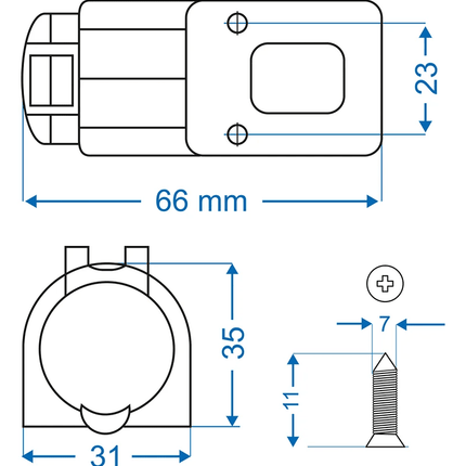 ProPlus Opbouwdoos DIN 12V/24V - 16A - Stof - en Waterdicht Voor Voertuigen Caravans en Boten - VCTparts.nl