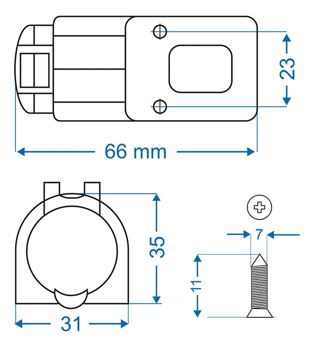 ProPlus Opbouwdoos DIN 12V/24V - 16A - Stof - en Waterdicht Voor Voertuigen Caravans en Boten - VCTparts.nl