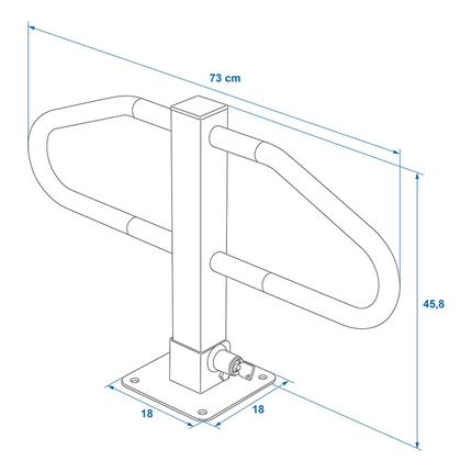 ProPlus Parkeerbeugel met Geïntegreerd Slot 73 x 458 cm [Parkeerplaatsbeveiliging - Neerklapbare antiparkeerpaal] - VCTparts.nl