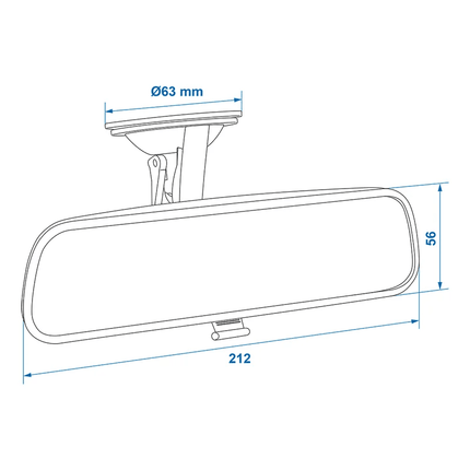 ProPlus Universele Achteruitkijkspiegel Binnenspiegel 212x56mm met Zuignap - VCTparts.nl