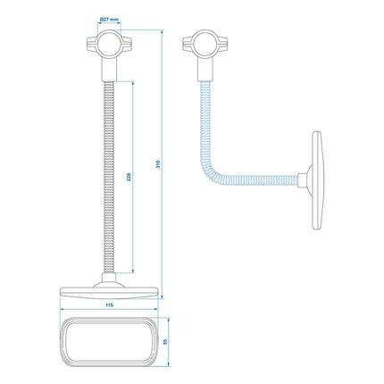 ProPlus ProPlus Universele Fietsspiegel Achteruitkijkspiegel 31cm met Flexarm en Stuur Klembeugel PAT Europe 2