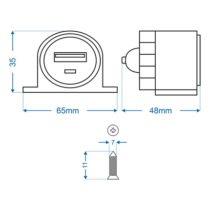 ProPlus USB - Opbouwstekkerdoos Type A 2100mA - 12V/24V Laadcontactdoos voor Voertuigen - VCTparts.nl