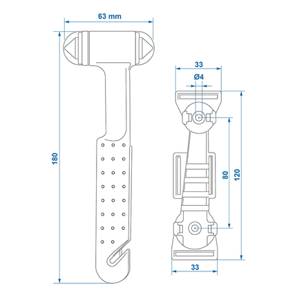 ProPlus Veiligheid Noodhamer Oranje met Gordelsnijder - VCTparts.nl