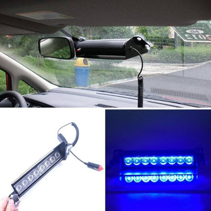 VCTparts Raamflitser Blauw Led Stroboscoop Zwaailicht met Zuignappen en 12V Plug NORGOS 9