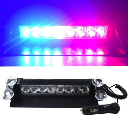 VCTparts Raamflitser Blauw - Rood Led Stroboscoop Zwaailicht met Zuignappen en 12V Plug NORGOS 3