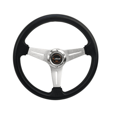 Race Stuurwiel Aluminium met Claxon Knop 14inch / 350mm Quick Release Zilver