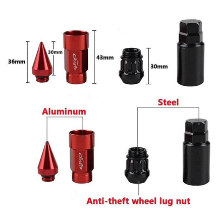 VCTparts Racing Wielmoeren M12x15 Spiked Lug Nuts zwart (Set 20) [Wielbouten - Race Moeren] NORGOS 2