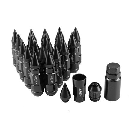 VCTparts Racing Wielmoeren M12x15 Spiked Lug Nuts zwart (Set 20) [Wielbouten - Race Moeren] NORGOS 1