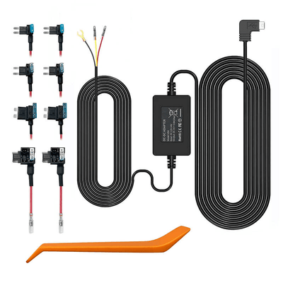 Redtiger Mini USB Auto Dashcam Continuous Voeding Hardwire Cable Food Kit [3,5m 12V / 24V]