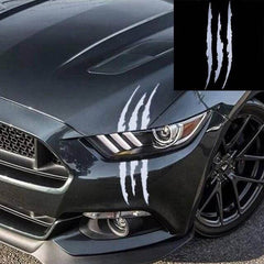 Reflecterende Monster Klauw Kras Strepen Sticker – Wit / Zilver - VCTparts.nl