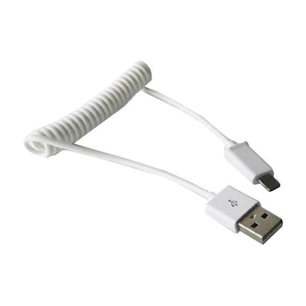 VCTparts Rekbare USB naar USB - C Krulsnoer Veer 1 Meter Wit NORGOS 1