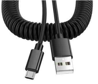 VCTparts Rekbare USB naar USB - C Krulsnoer Veer 1 Meter Zwart NORGOS 3