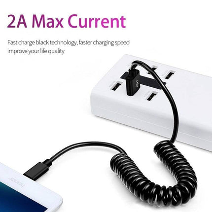 VCTparts Rekbare USB naar USB - C Krulsnoer Veer 1 Meter Zwart NORGOS 7