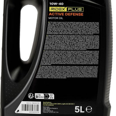 Ridex Plus RIDEX PLUS Active Defense 10W - 40 Semi - Synthetische Motorolie 5 Liter - Betrouwbare Dagelijkse Motorbescherming Ridex 5