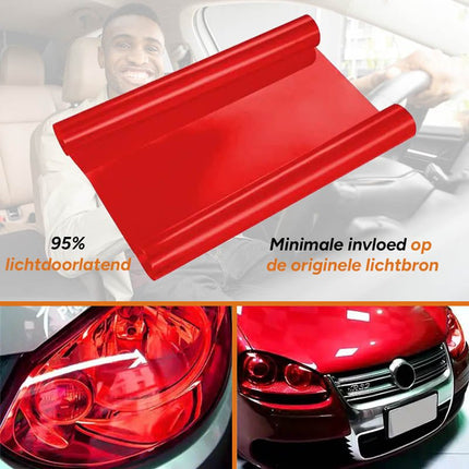 VCTparts Rode Achterlicht Folie Auto – 30x60cm Smoke Tint Wrap Vinyl – Achterlicht Sticker Tuning Film Rood NORGOS 2