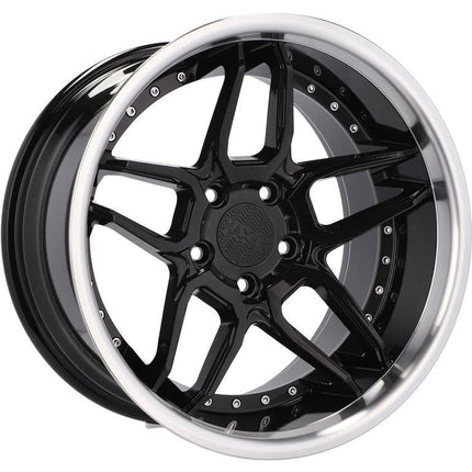 Set van 4 Velgen 18 inch 5x120 ET20 74.1 Zwart met Rand voor BMW Volkswagen Mercedes - VCTparts.nl
