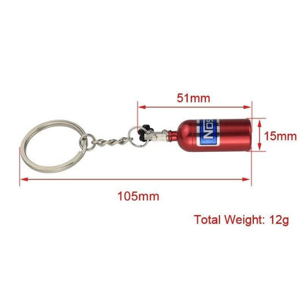 VCTparts Sleutelhanger NOS Nitro fles - Pillendoosje sleutelbos hanger NORGOS 2