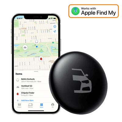 Smart Tag Bluetooth / GPS Location Traceer Tracer Maps et Fonction anti-Theft - Fonctionne avec mon application - iOS / iPhone Black