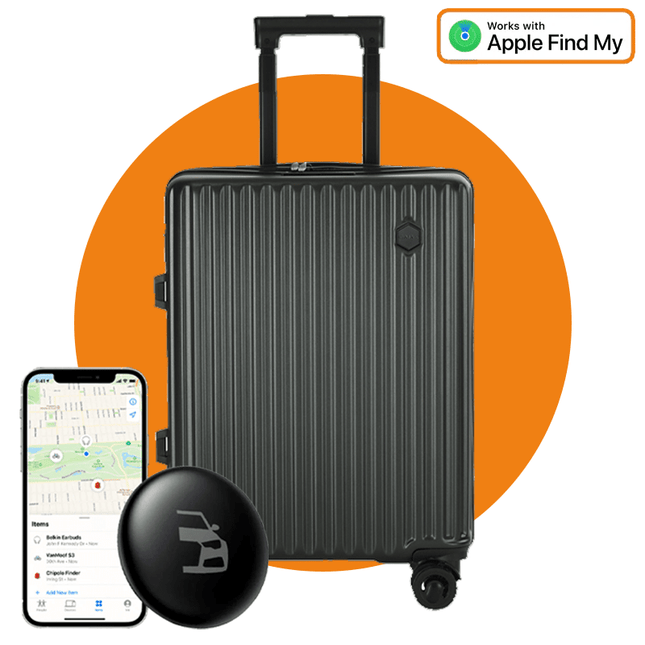 VCTparts Smart Tag Bluetooth/GPS Koffertracker – Bescherm je Bagage met Tracer Maps en Zoek Mijn App iOS/iPhone – Zwart Mega - Creations 1