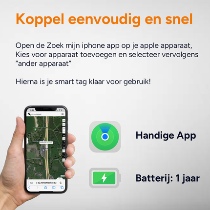 Auto GPS Location Tracker Anti -Thef Fonction Smart Tag - Fonctionne avec Recherche mon application - iOS / iPhone noir