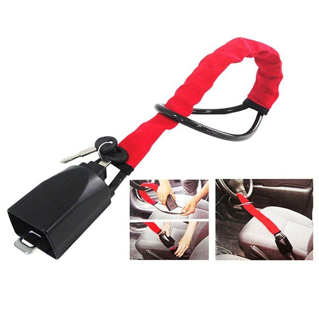 VCTparts Stuurklem Slot Stuurwiel Hangslot Rood - Anti Diefstal Vergrendeling NORGOS 9
