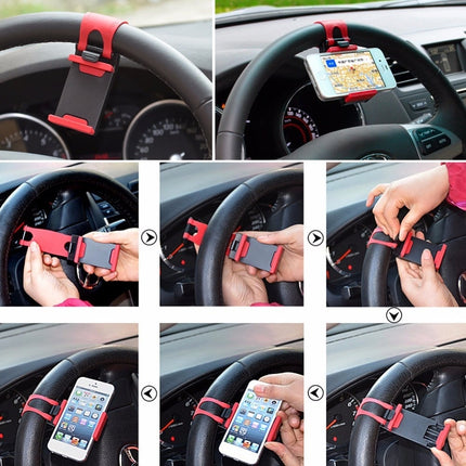 VCTparts Stuurwiel Stuur Telefoonhouder Rubber Band Autostuur - Rood [Telefoon Houder GSM] NORGOS 3