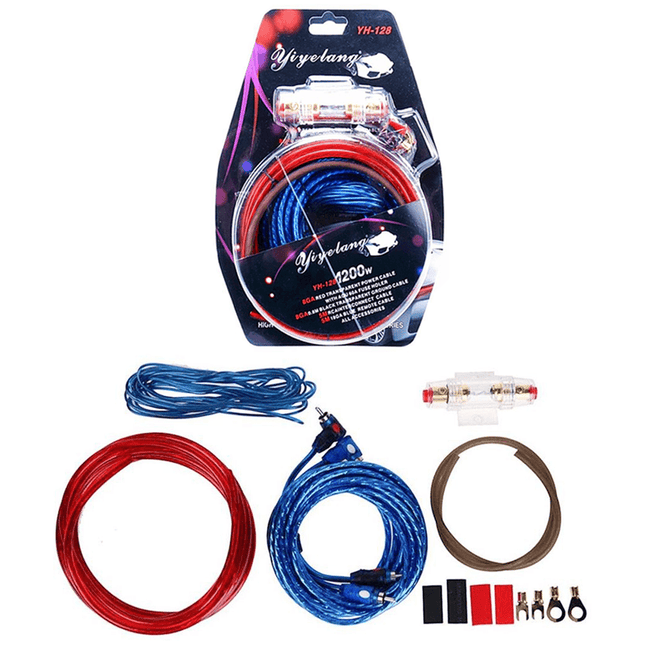 VCTparts Subwoofer Audio Versterker Installatie Set – Compleet Aansluitmateriaal voor Jouw Versterker NORGOS 8