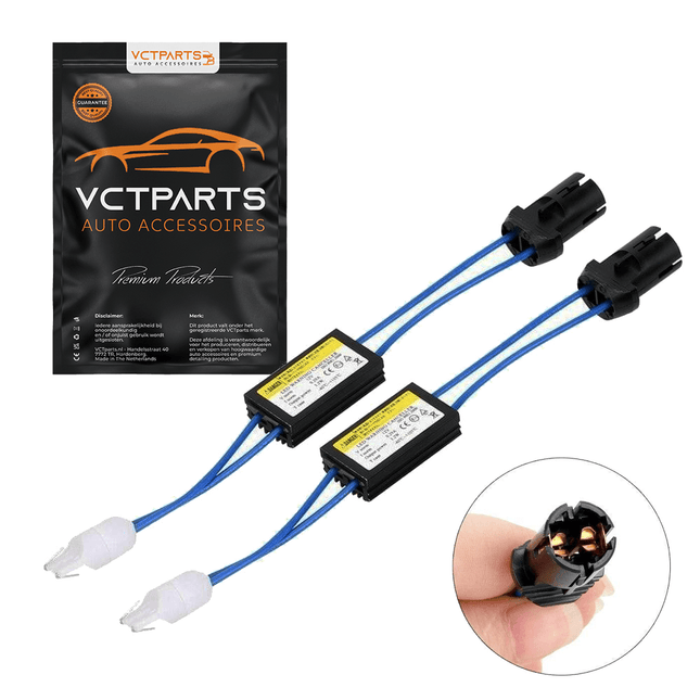 VCTparts T10 W5W CANBUS Decoder Adapter Set - Voor Niet - Canbus LED Lampen - Verwijdert Foutmeldingen (2 stuks) NORGOS 1