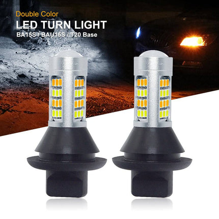 VCTparts T20 7440 LED Dagrijverlichting DRL Wit met Knipperlicht Geel W21W Canbus (set) NORGOS 9