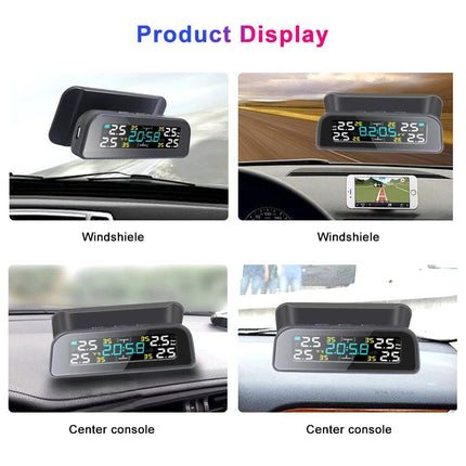 VCTparts TPMS Auto Bandenspanningsmeter Alarm Waarschuwing Display op Zonne - energie - Interne Sensor NORGOS 3
