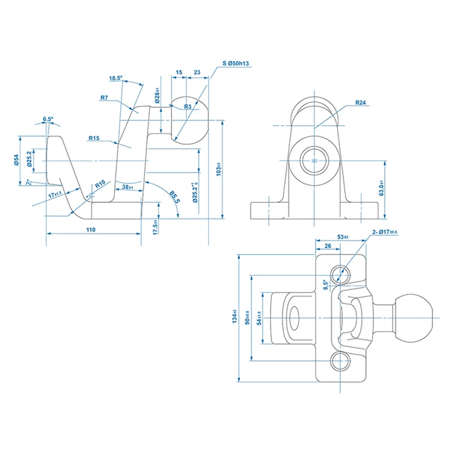 Trekhaakkogel D21/S350 Gecombineerde Tweevoudige Uitvoering E - gekeurd Zilver Bumpertrekhaak Koppelingskogel - VCTparts.nl