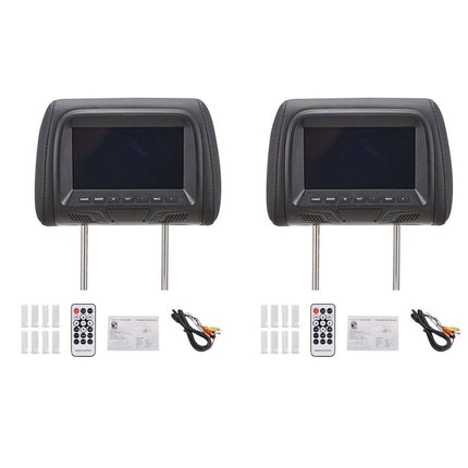 VCTparts Tweeweg Hoofdsteun Monitoren - 7 inch Touchscreen Beeldscherm Mirror Link AV/USB/SD Ingangen met Afstandsbediening NORGOS 2