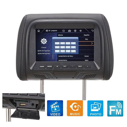 VCTparts Tweeweg Hoofdsteun Monitoren - 7 inch Touchscreen Beeldscherm Mirror Link AV/USB/SD Ingangen met Afstandsbediening NORGOS 5