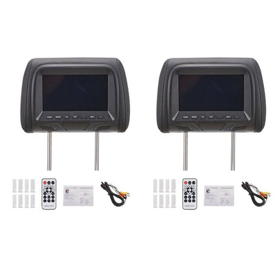 Tweeweg Hoofdsteun Monitoren - 7 inch Touchscreen Beeldscherm Mirror Link AV/USB/SD Ingangen met Afstandsbediening