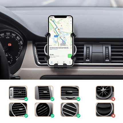 UGREEN UGREEN Universele Gravity Autohouder Telefoonhouder voor Ventilatierooster (6.5 - 8.0cm) Zwart Hurtel 4