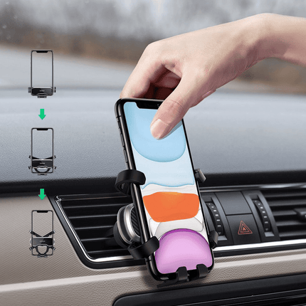 UGREEN UGREEN Universele Gravity Autohouder Telefoonhouder voor Ventilatierooster (6.5 - 8.0cm) Zwart Hurtel 8