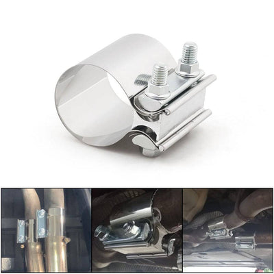 Uitlaatklem 2.25inch 57mm Mof Adapter Koppelstuk - Universeel RVS T304 met Stootvoeg Beugel