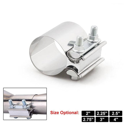 VCTparts Uitlaatklem 3inch 78mm Mof Adapter Koppelstuk - Universeel RVS T304 met Stootvoeg Beugel NORGOS 2