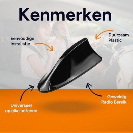 Universele Autoradio Haaienvin AM - FM Antenne Zwart - VCTparts.nl