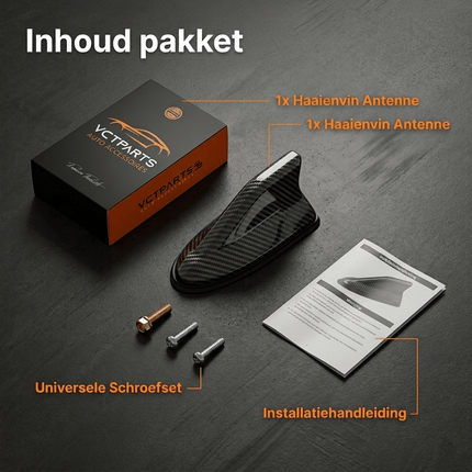 VCTparts Universele Haaienvin Autoradio Antenne Carbon – Stijlvolle AM/FM Antenne voor Auto's met Eenvoudige Installatie NORGOS 8