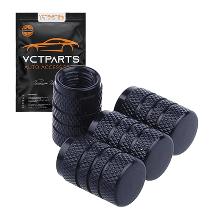 VCTparts Universele Ventieldoppen Aluminium Zwart – Set van 4 Stuks voor Auto, Motor en Fiets NORGOS 1