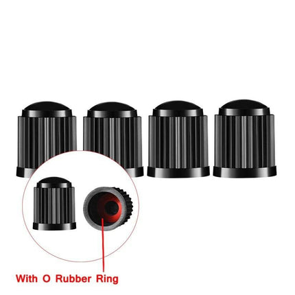 Universele Ventieldoppen Zwart – Set van 4 Stuks Antilek en Luchtdicht met Roestbescherming - VCTparts.nl