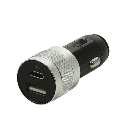VCTparts USB - C + USB - A Autolader Telefoonlader Oplader Sigarettenaansteker Grijs NORGOS 4