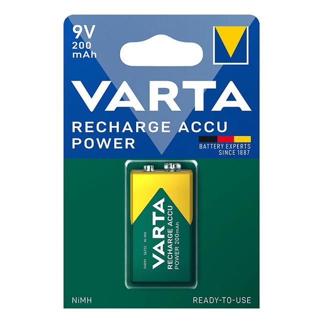 Varta Oplaadbare Power Batterij 9V 200 mAh in Blister Recharge Accu - VCTparts.nl
