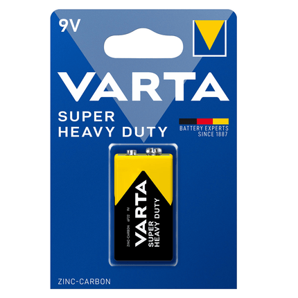Varta Superlife Batterij 9V Zink - Koolstof Super Heavy Duty in Blister - VCTparts.nl