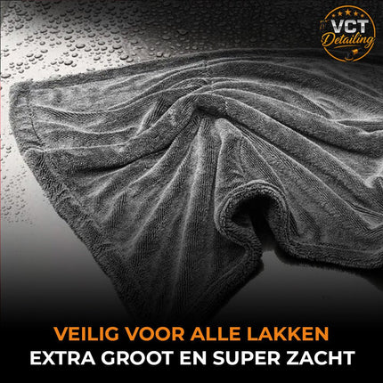 VCTdetailing Absorberende Zachte Droogdoek voor een Streeploos Resultaat 1200gsm Groot (50 x 80cm) Grijs - VCTparts.nl